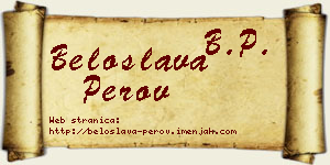 Beloslava Perov vizit kartica